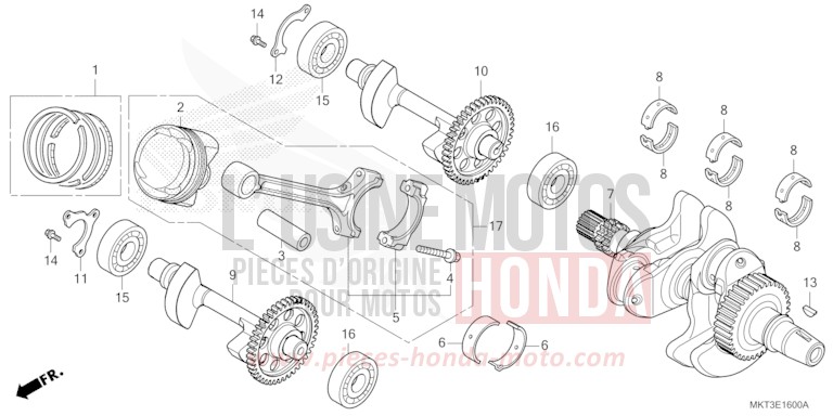 CRANKSHAFT/PISTON for X-ADV 750 GRAND PRIX RED (R380) from 2024